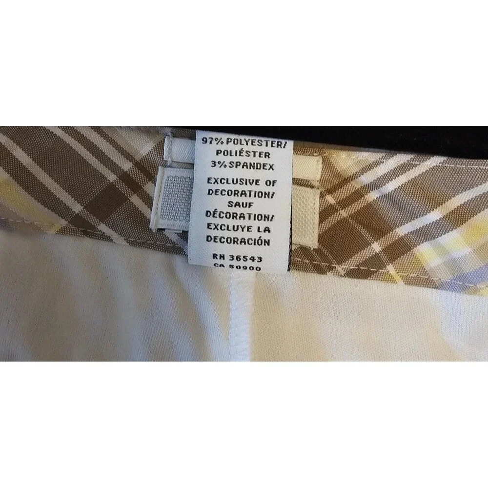 Golf Skirt Womens Sz 16 yellow/brown Skort, lined, front zip, Izod-pickleball - Picture 4 of 4